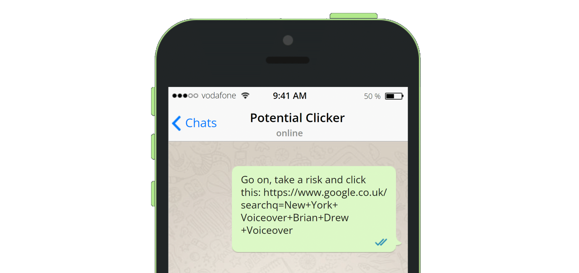 Whatsapp Message To Click Link (transparent)